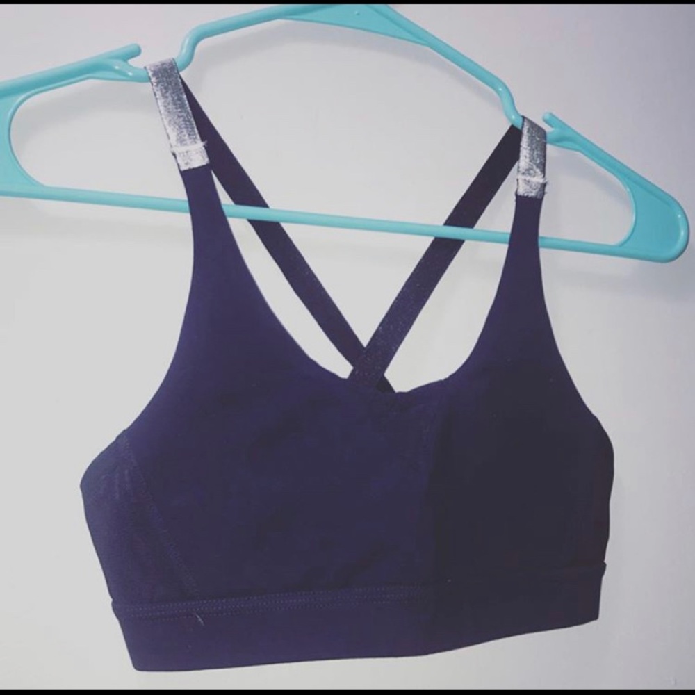 Black Aerie Sports Bra with Silver
